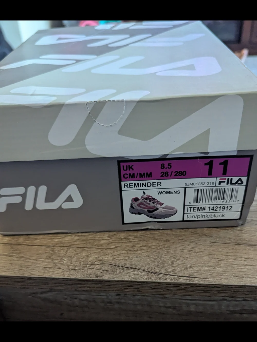 Fila Women's Tan Pink Black Reminder Sneakers